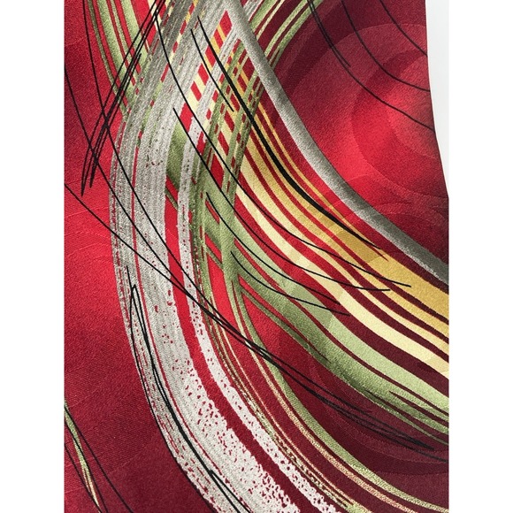 J. Garcia Tie Necktie Clockworks 2007 Collection 45 100% Silk Red Green 60"x 4" - Picture 2 of 5